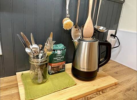 Kitchen utensils, electric kettle and cook ware