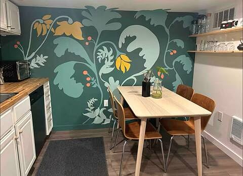 Large dining table with seating for 4