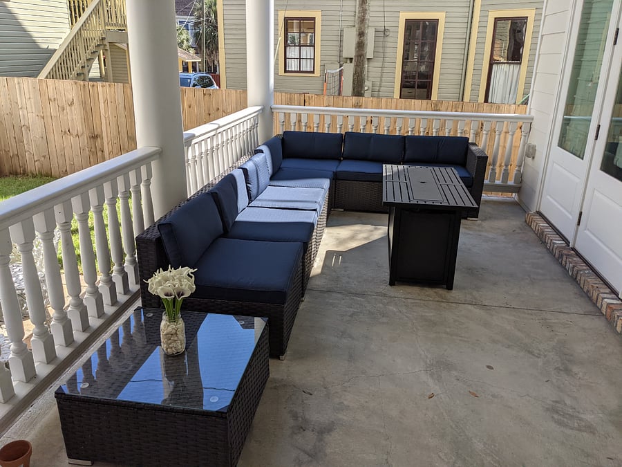 Shared Patio with Fire Pit and Grill