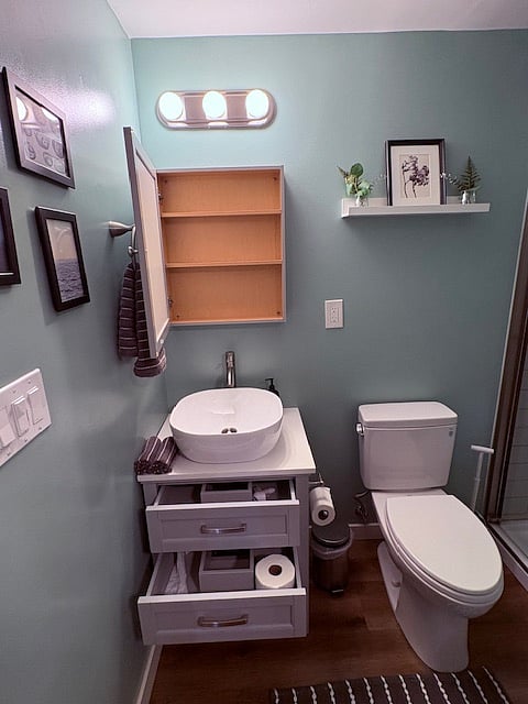 Ample bathroom storage