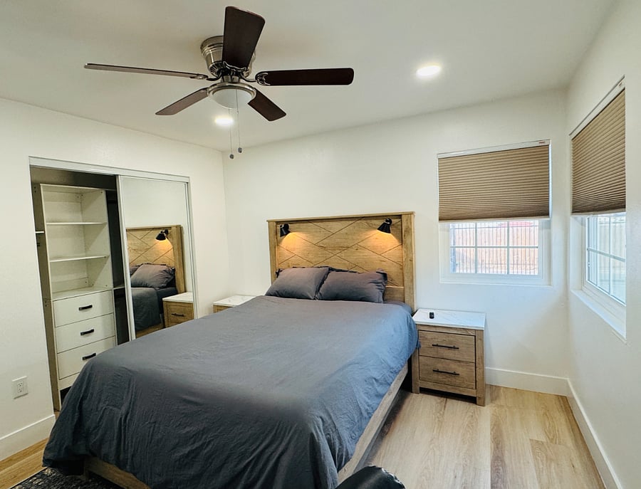 Bedroom 1 - with customized closet and headlight for reading