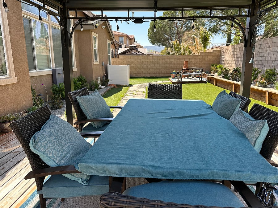 Enjoy the tranquil backyard while listening to the birds chirping or listening to my waterfall. 