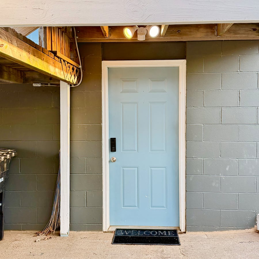 Stepfree entrance leading directly to the lower level of the home, providing easy access to Bedroom #1 (King bed), the laundry room, and the family/game room.