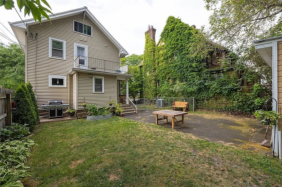 backyard looking at back of house