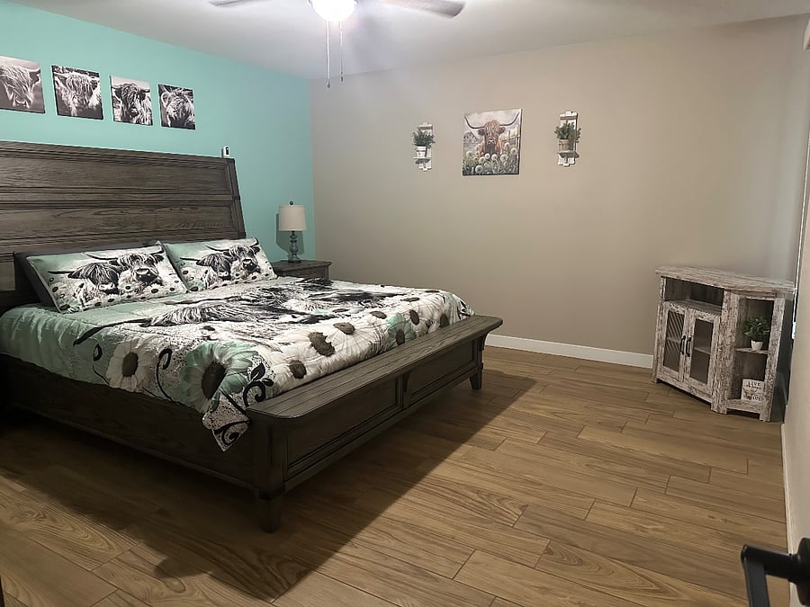 King Bed with Work Station in Master Bedroom