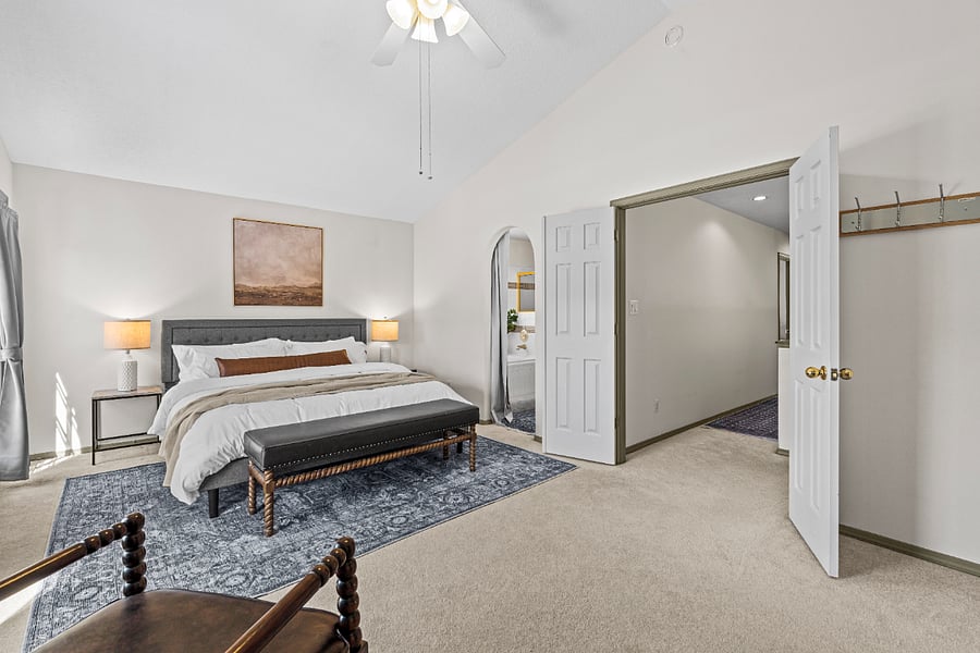 large master suite- with ensuite bathroom and two walk in closets