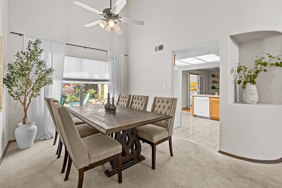 large dining room off of living and kitchen