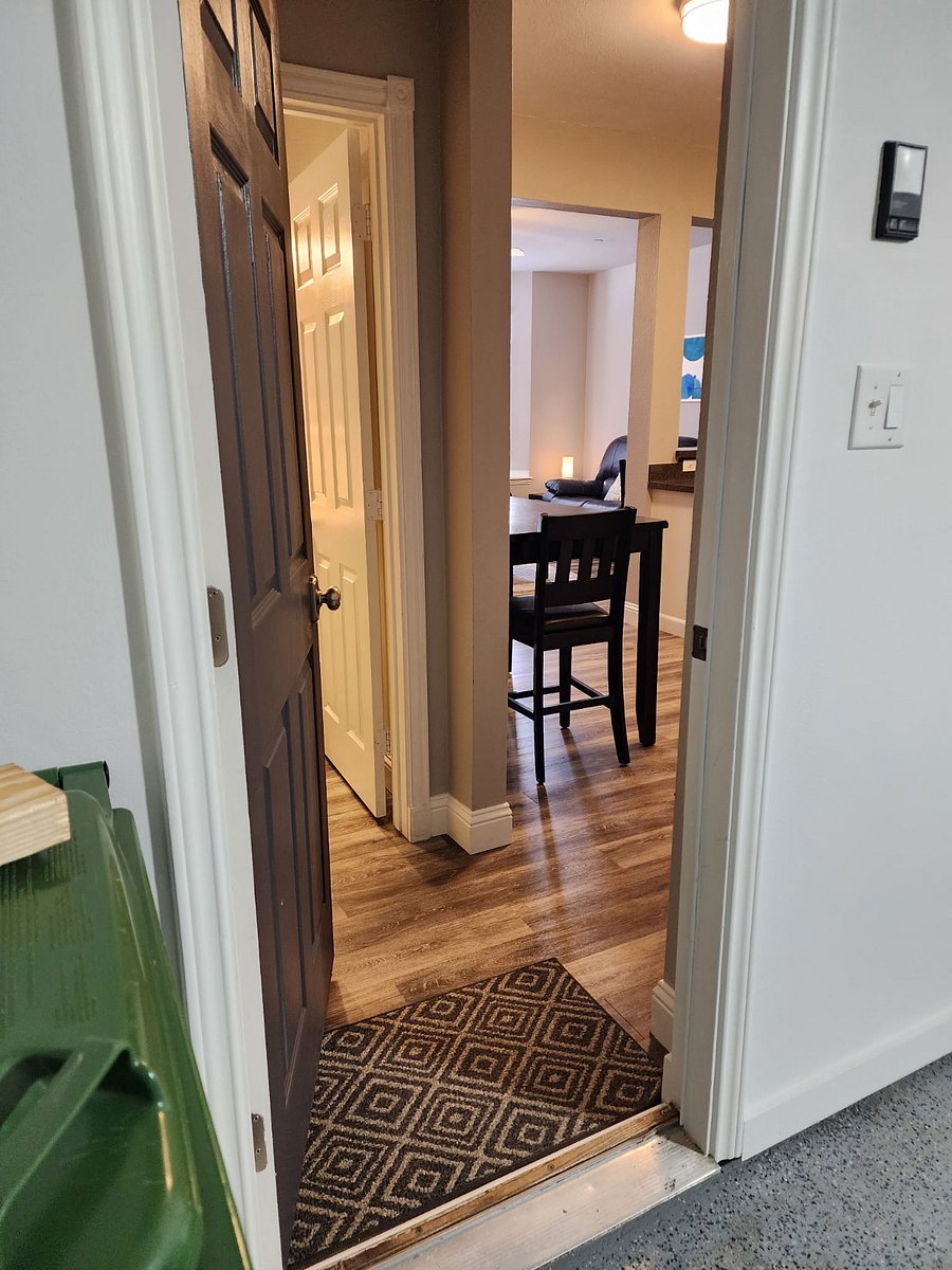 View from garage entrance into the kitchen.