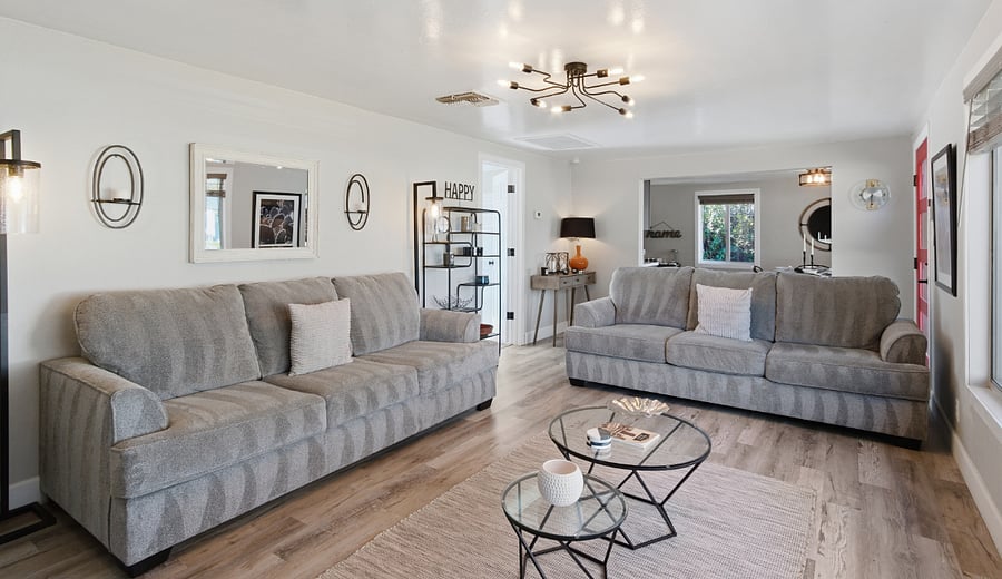 Two large sofas in living room. 