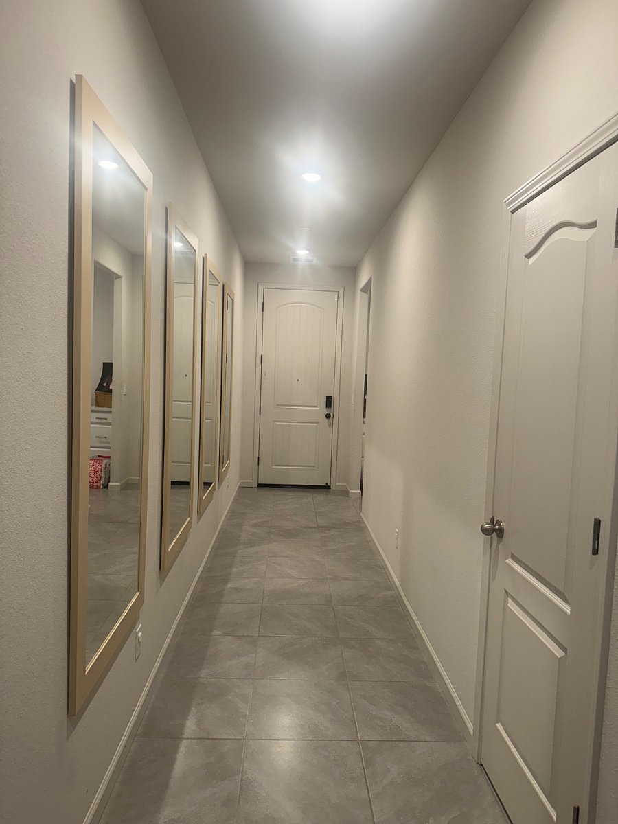 Room is to the left, separate from living space 