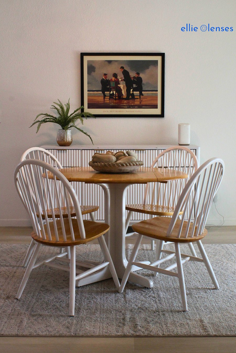 Dining room with buffet storage off kitchen