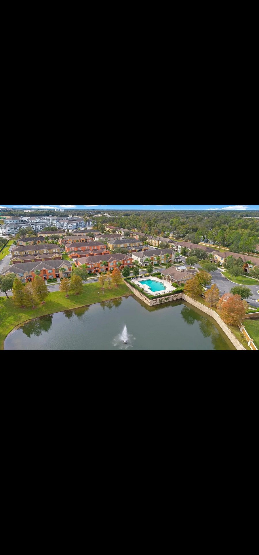 Drone view of community pool