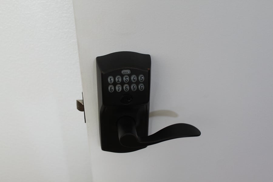 Key pad locks on bedroom doors