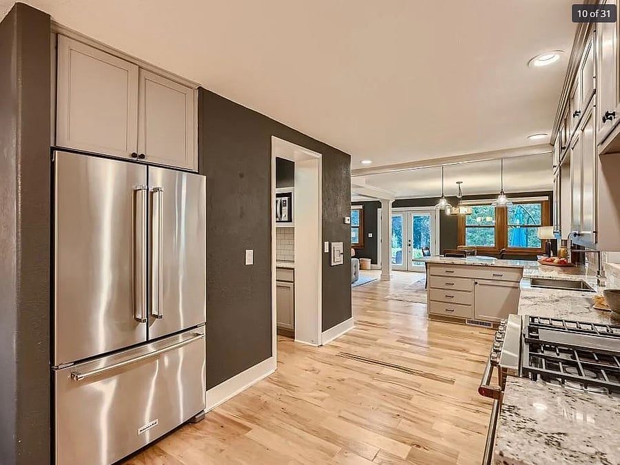 The spacious kitchen makes cooking at home a breeze.