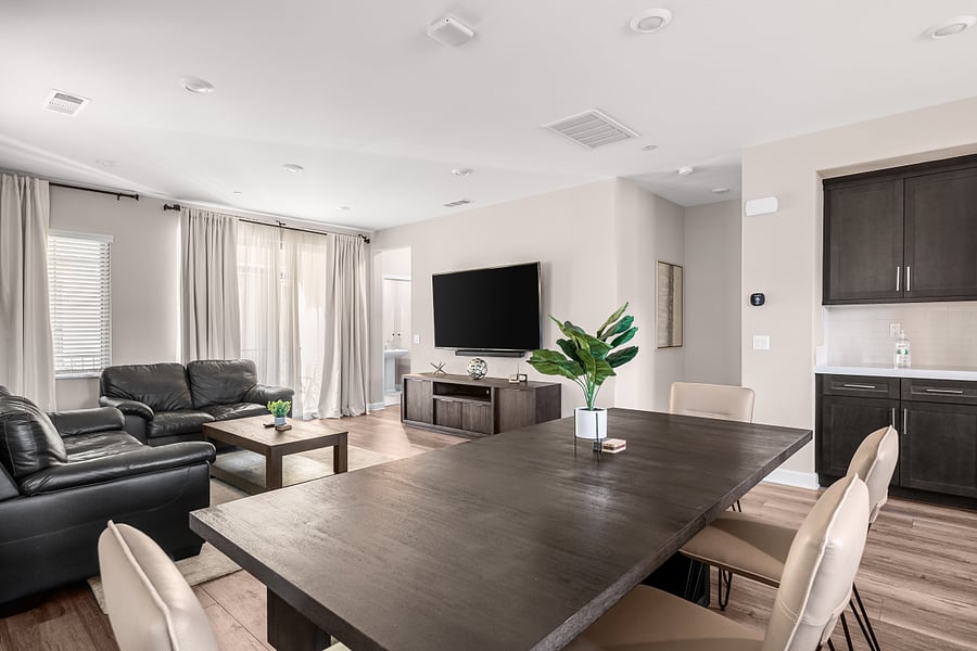 Dedicated dining space ideal for meals, meetings, or remote work