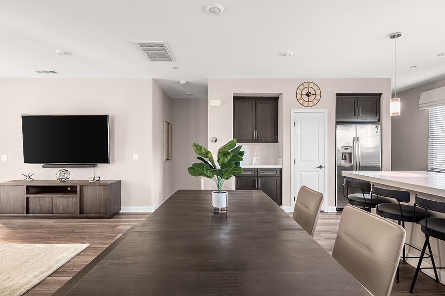 Dedicated dining space ideal for meals, meetings, or remote work
