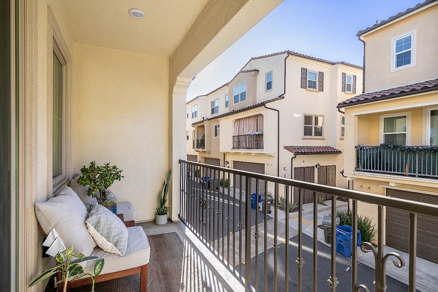 Enjoy fresh air and calm surroundings from the private balcony