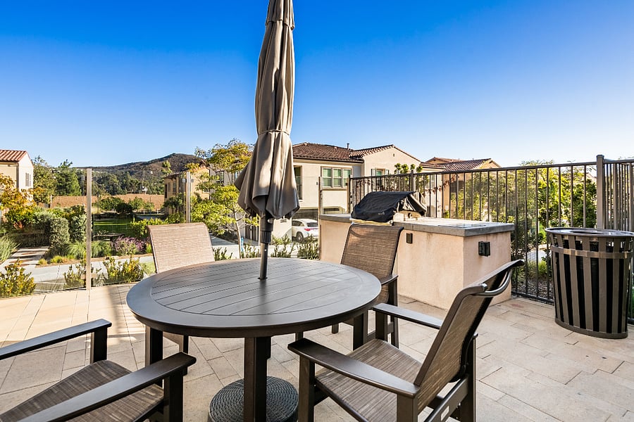 Shared outdoor lounge with BBQ for casual meals and relaxation