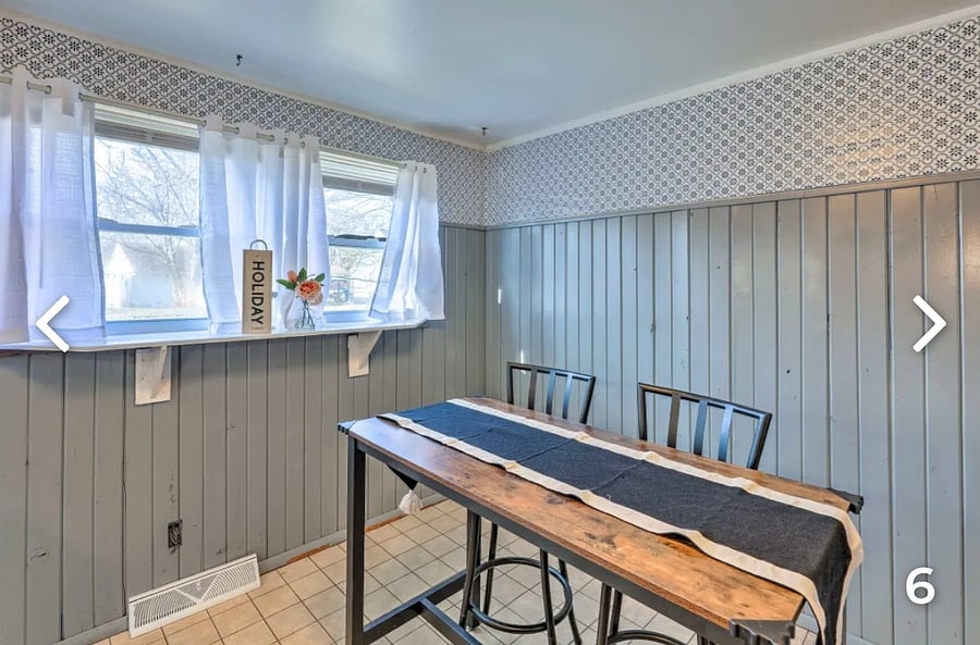 Kitchen located on the 1ft fl.
Have full size stove and refrigerator
Small table
Pots/pans, coffee maker, blender & microwave
Dishes