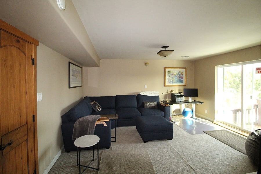 lower living room with 1 pull out bed