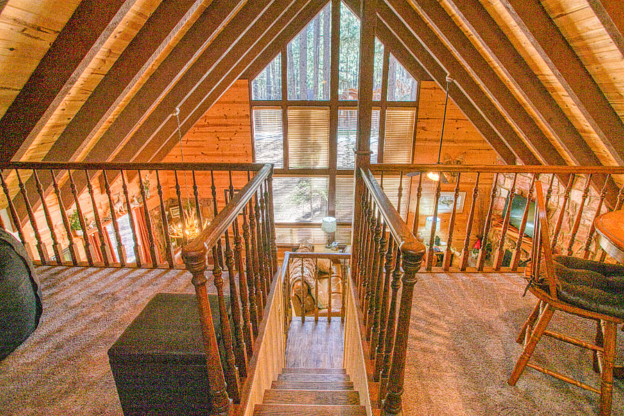 Nice open view from the large windows both upstairs and down.