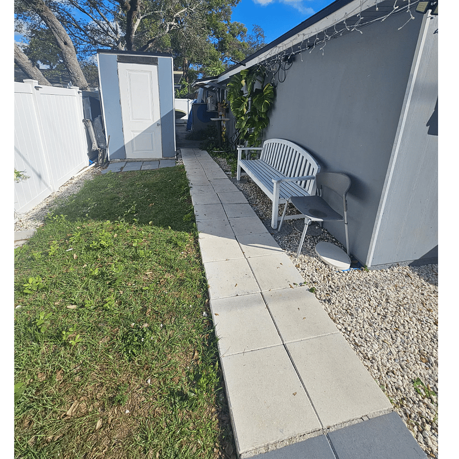 Bench/patio outside your main entrance (smoking area).
