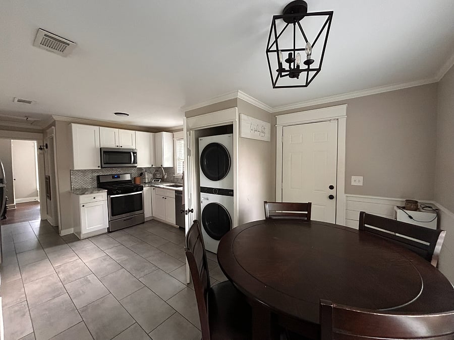 Kitchen/ Dining Area + Washer & Dryer