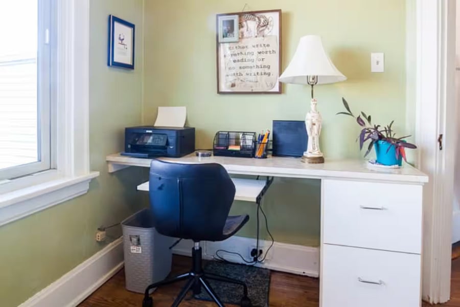 Office desk and printer