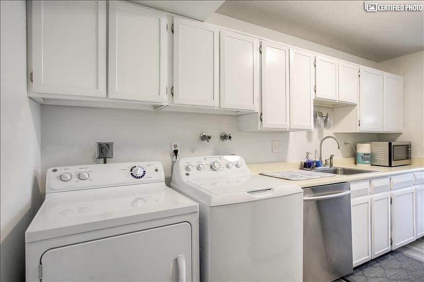 Newer (2023) Maytag washer and dryer in unit.