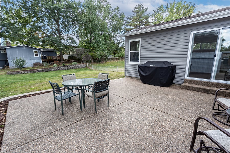 Large fenced backyard
