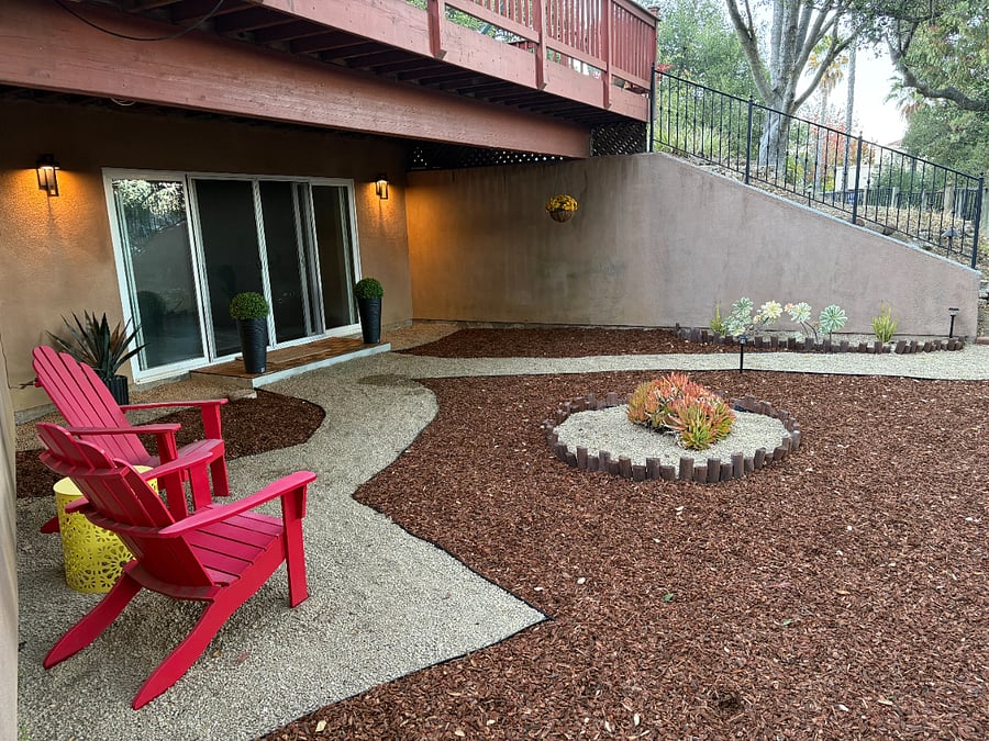 Private patio and seating area