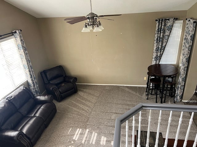 Overlooking downstairs living room