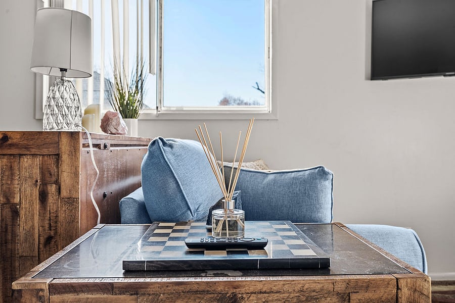 Side table featuring literature on Spokanes rich history and culture.