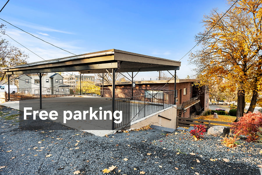 Preferred parking available on the top level, conveniently located for our top-floor apartment.