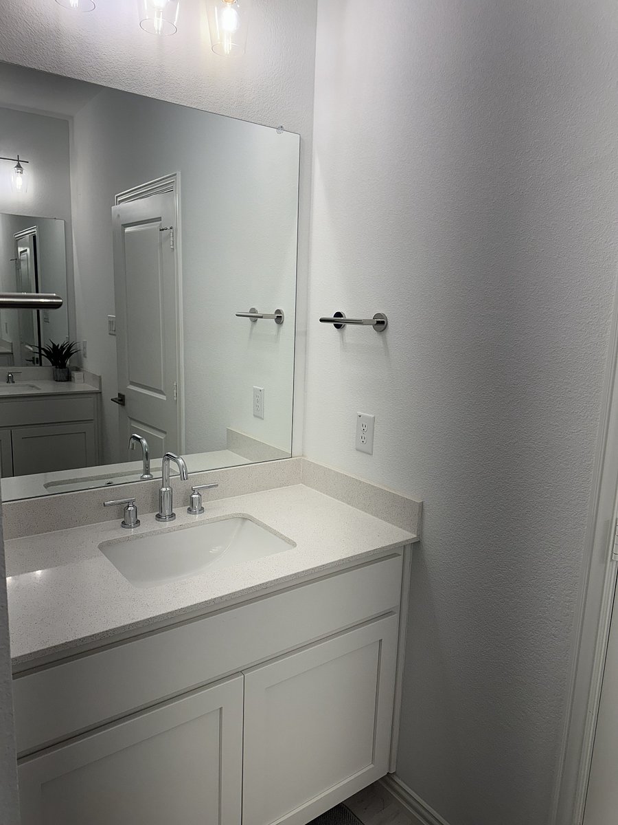 Master bedroom comes with his and hers vanities
