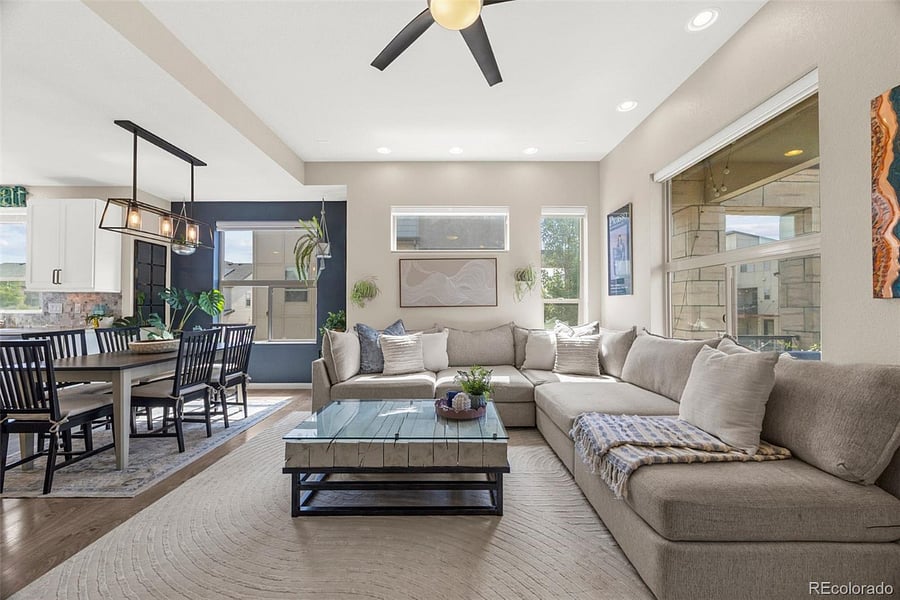 Large living room area with extended entertaining area just steps away on outside terrace