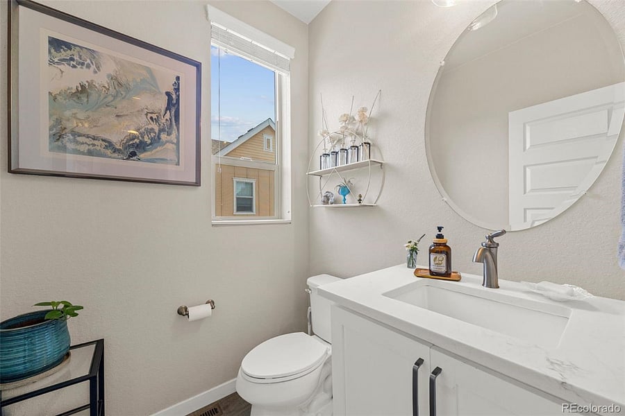1/2 bathroom on main living area (2nd floor)
