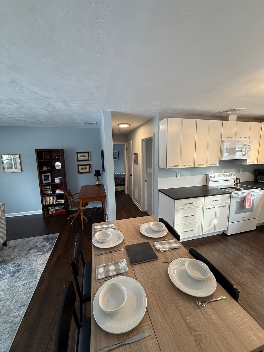 Brand new kitchen with brand new appliances. The kitchen is fully stocked with dishes pots and pans, Tupperware type storage, flatware, utensils, crockpot, coffee maker, etc.