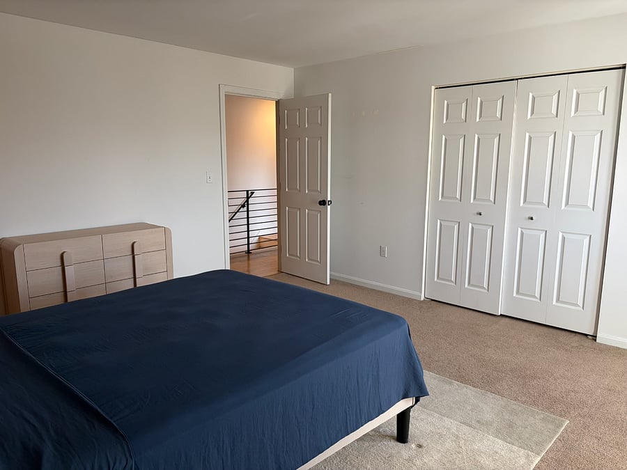 Bigger bedroom with queen sized bed