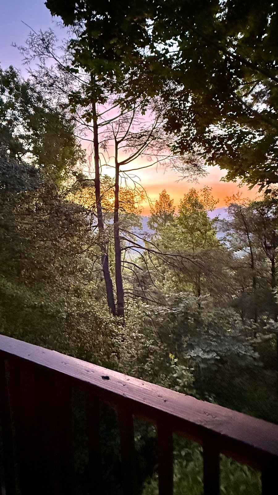 View of sunrise from deck 
