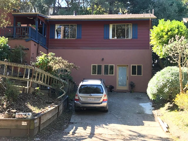 Studio entry and driveway parking