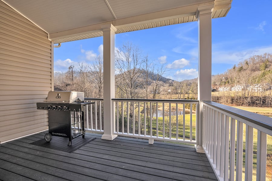 Covered Patio with Grill and great view of the mountains