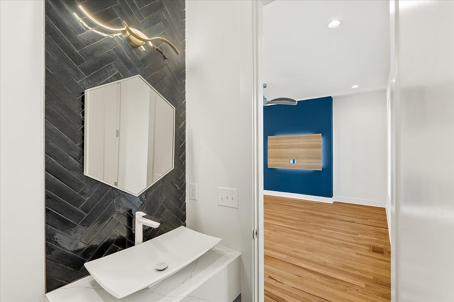 Powder room off the living room.