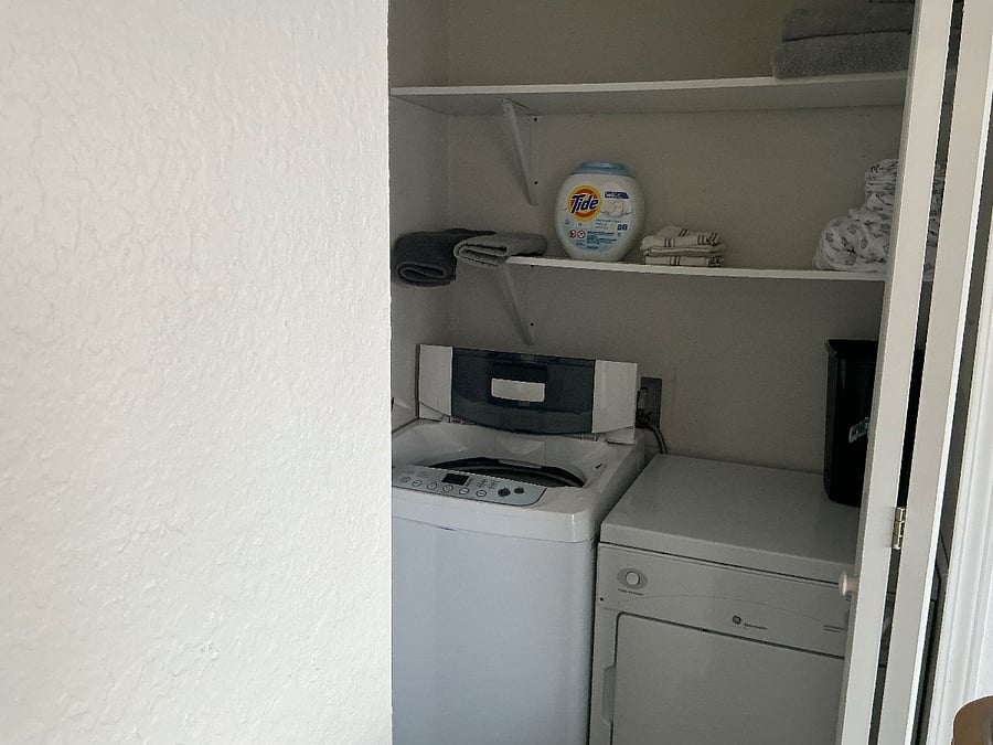 Washer and dryer located in your apartment.