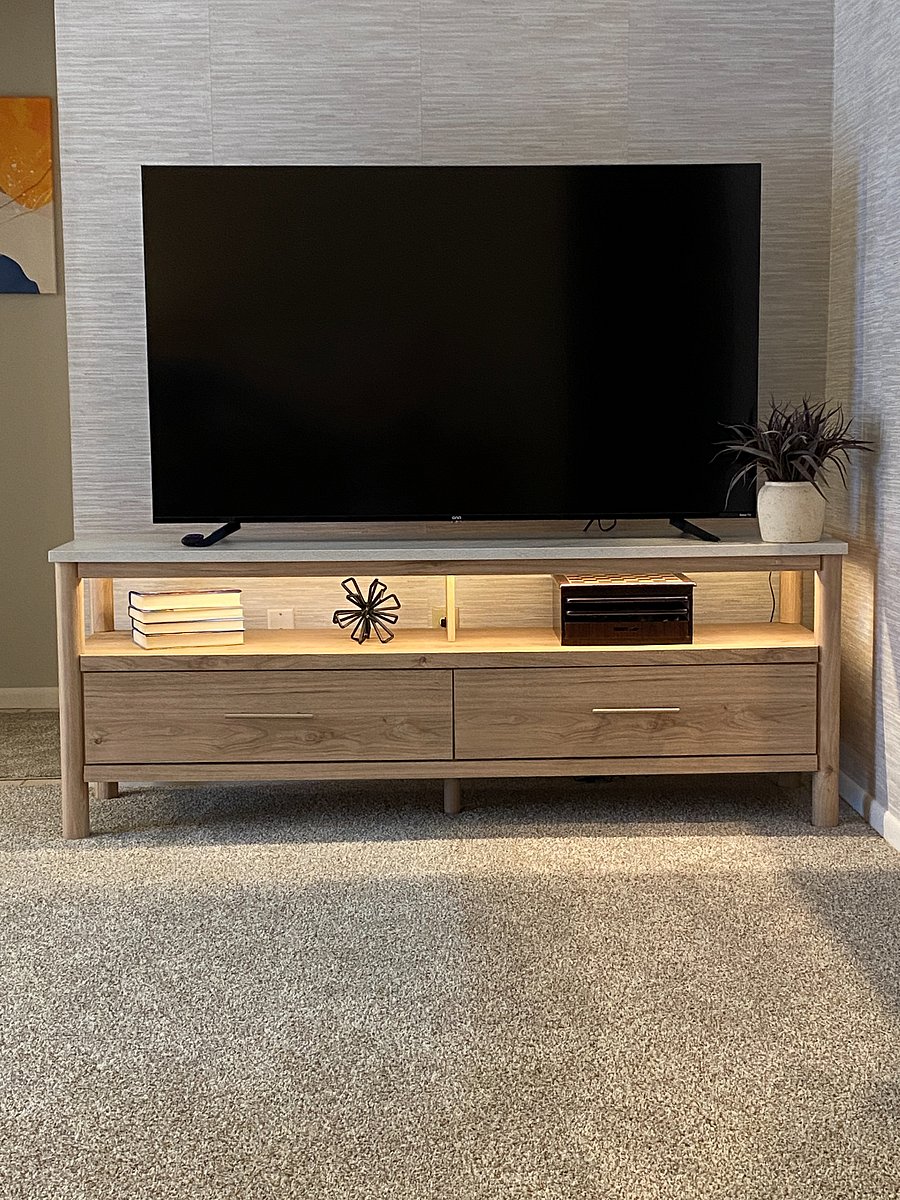 Living Room TV Stand and 65" TV