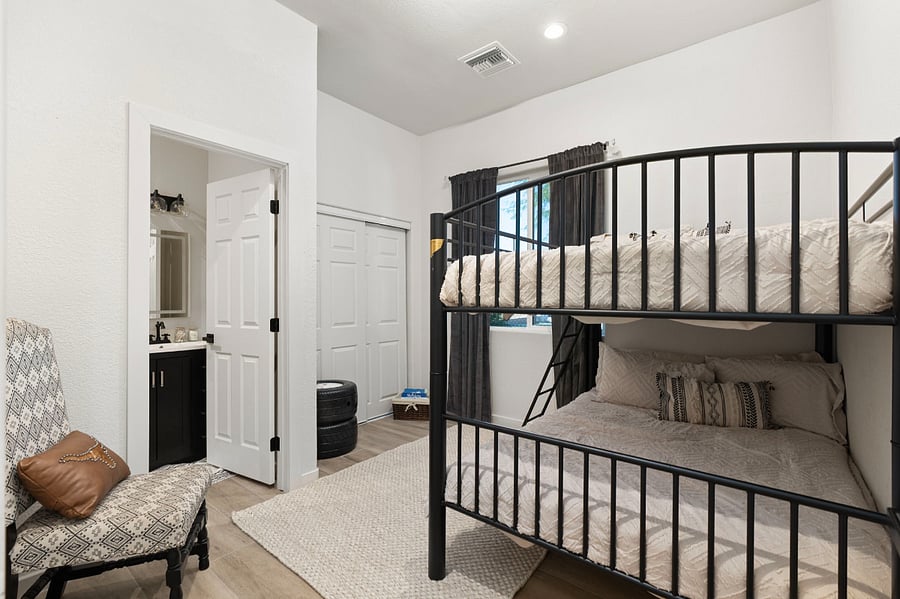 Both bunk beds mattress are full's, attached ensuite 