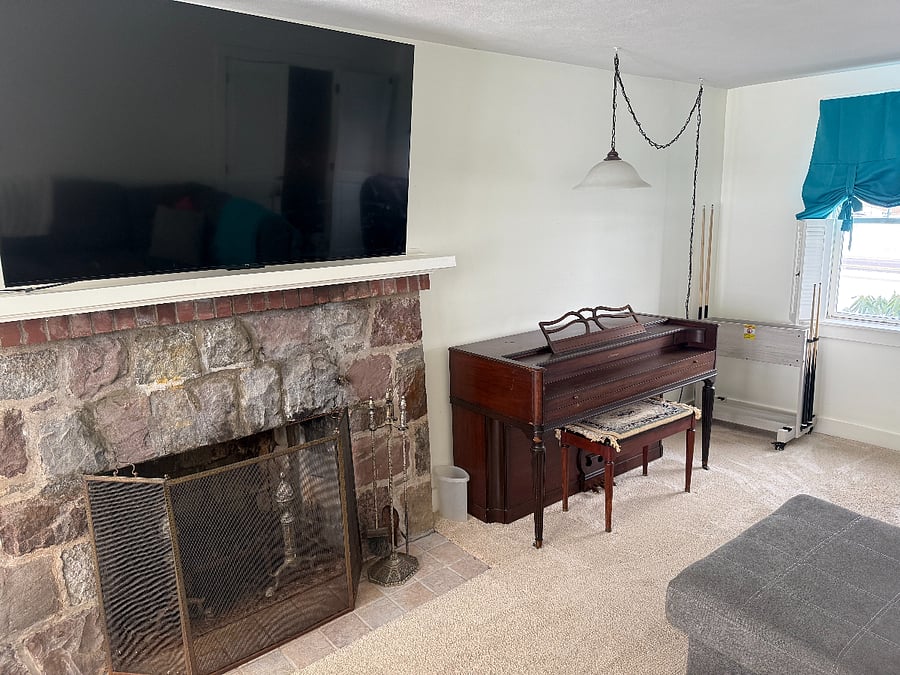Piano available for use. 