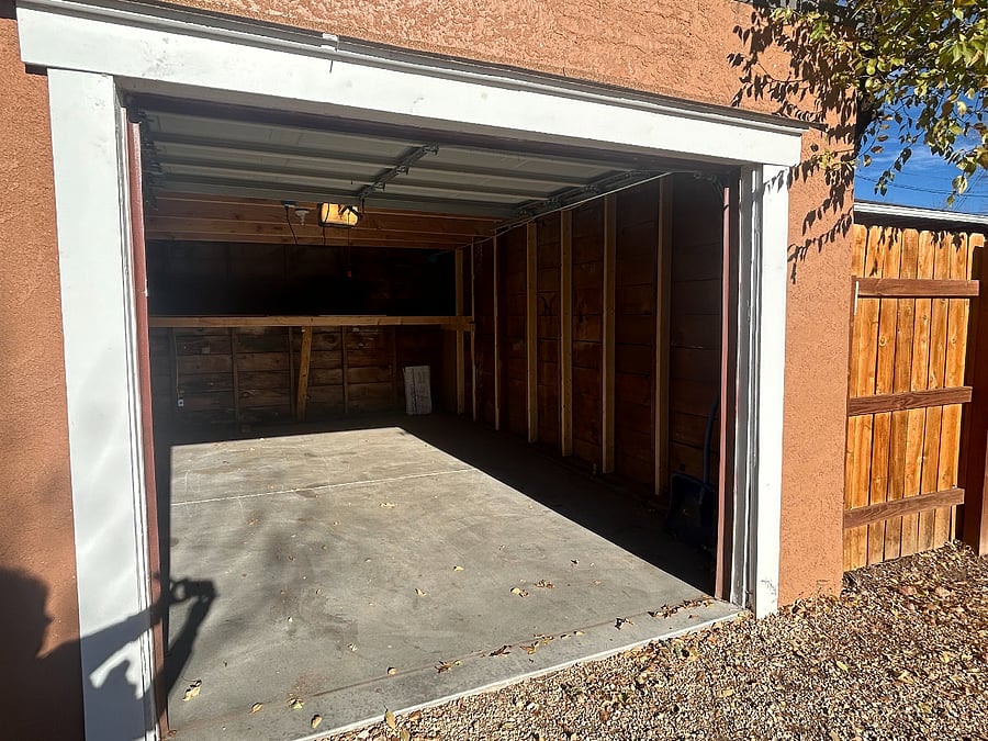 detached one car garage for parking and storage