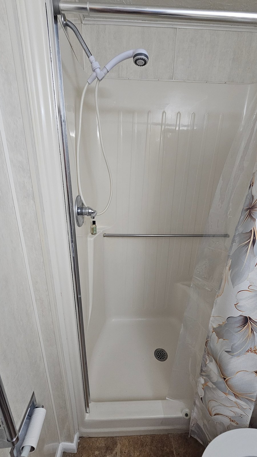 Grab bars for extra safety in the shower.