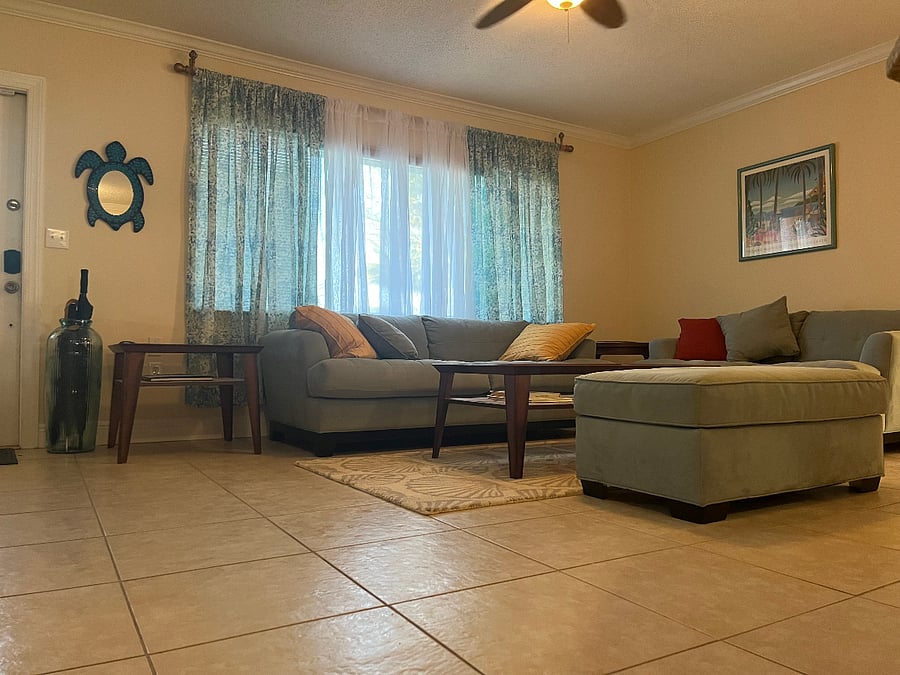 Bright, open living room